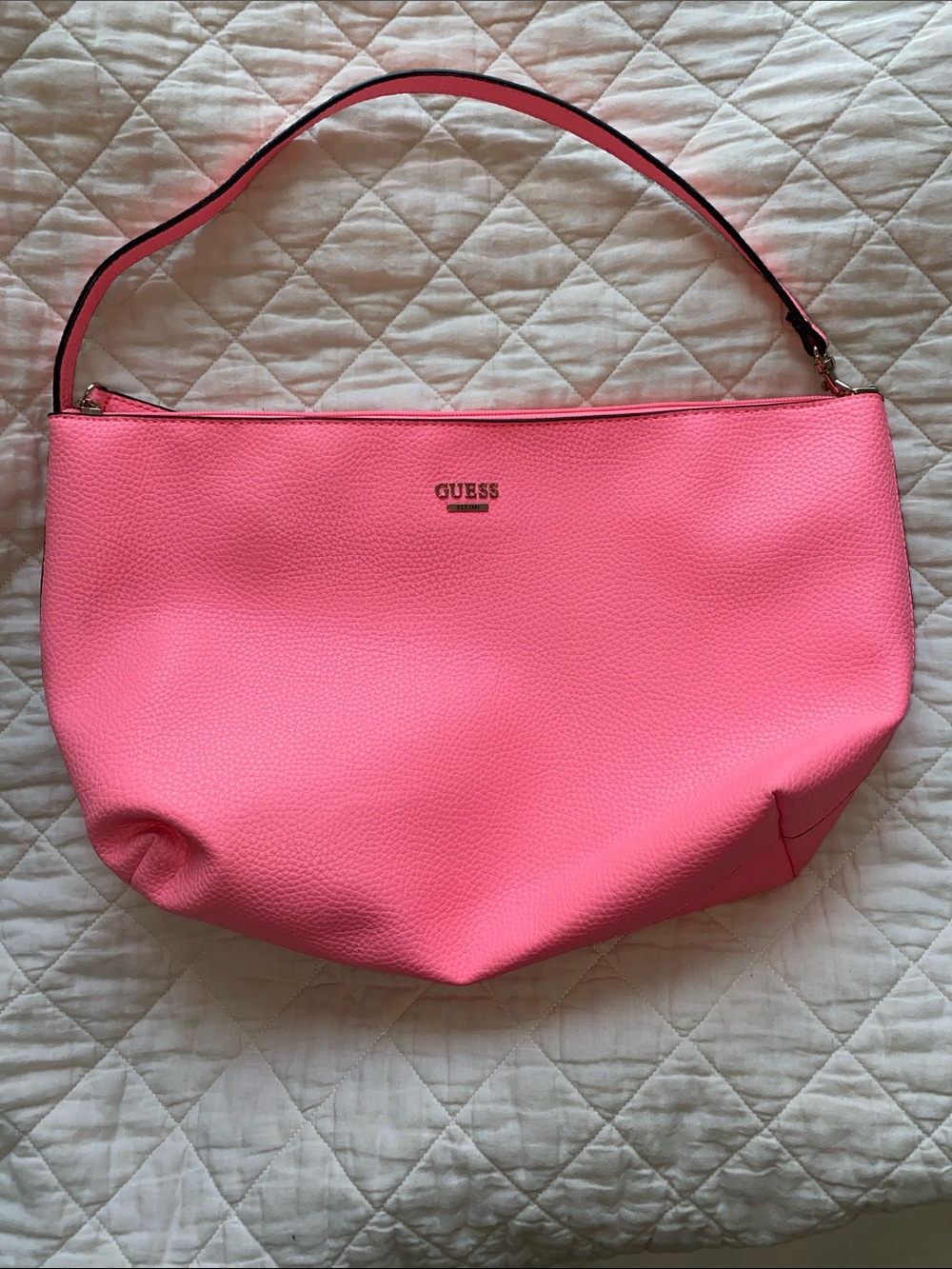 GUESS Y2K Neon Pink Large Hobo Bag with Strap Like New